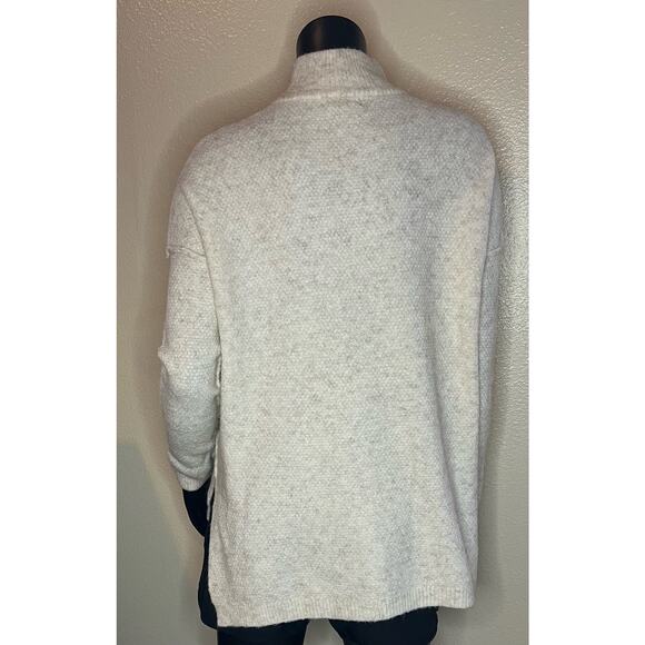 Shrinking Violet-Women's Small Turtleneck Cream/Brown Sweater - Picture 2 of 5